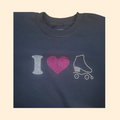 Sweatshirt "I ❤️ Patins" com Strass" (Adulto e Criança) - Image 2