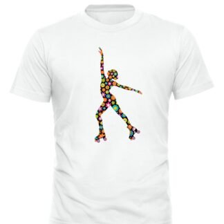 T-shirt Patinadora Flower Power com strass
