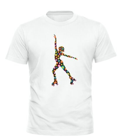T-shirt Patinadora Flower Power com strass
