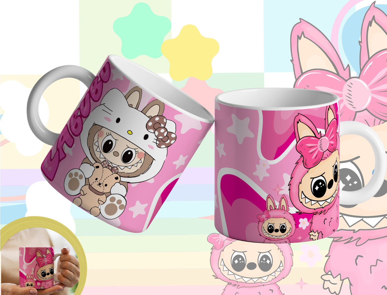 Caneca Labubu Boneco Monstrinho Kawaii - Edição Premium