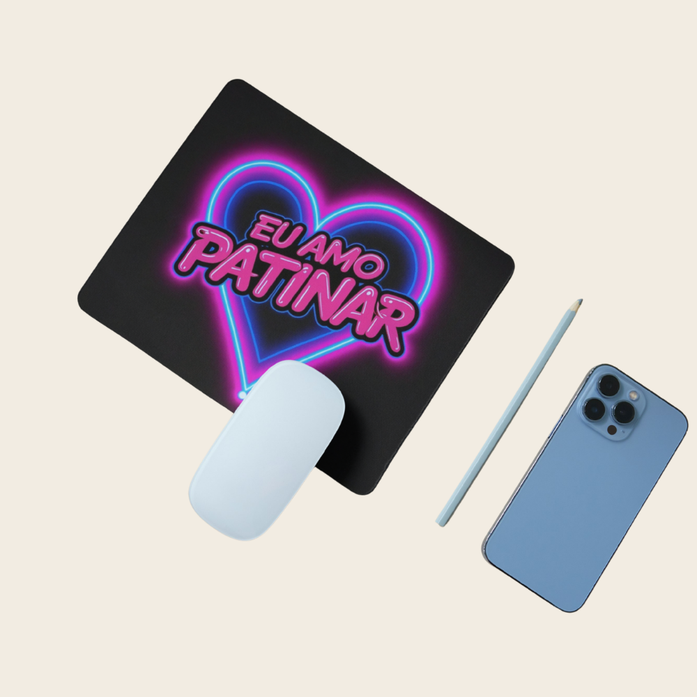 Tapete de Rato "Eu Amo Patinar" [Néon]
