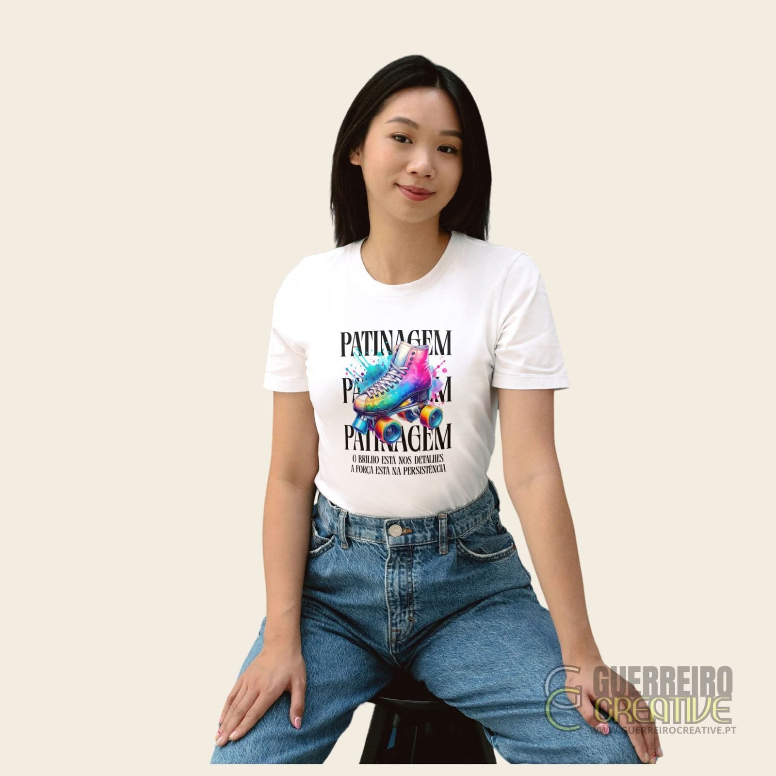 T-Shirt "Patinagem - O Brilho nos Olhos, a Força e a Persistência"
