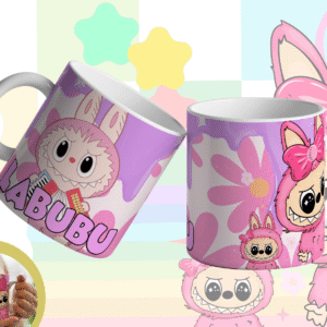 Caneca Premium The Monsters - Labubu & Kimi - Design Vibrante
