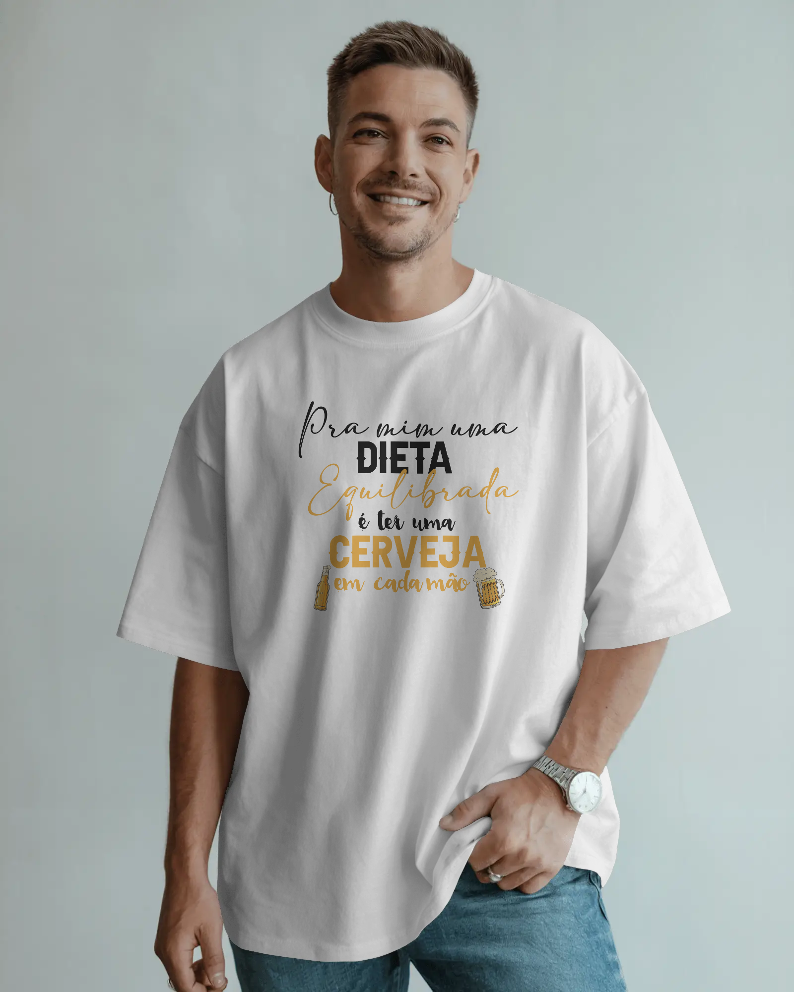 T-shirt 'Dieta Equilibrada de Cerveja'