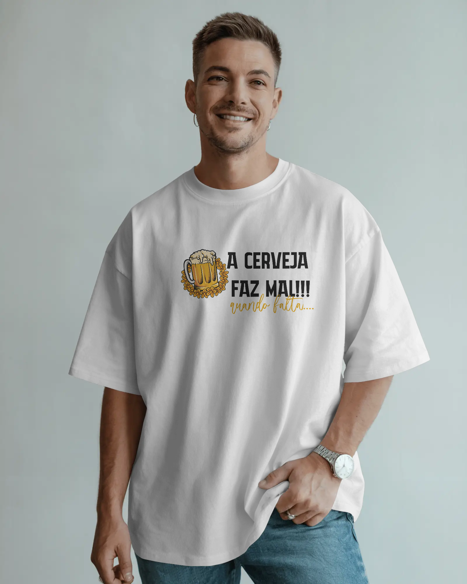 T-shirt 'A Cerveja Faz Mal... Quando Falta'